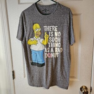 Mens Universal Studios The Simpsons Bad Donut Graphic Short Sleeve T Shirt Sz L